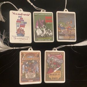 Disney Theme Park Set of 5 Ornaments